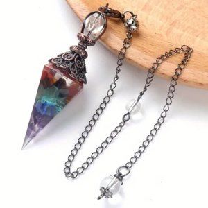Chakra 7 Stone Chip Crystal Pendulum